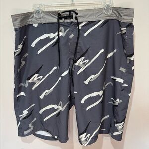 TAVIK Men's Gray Patterned Swim Board Shorts Size‎ 36
